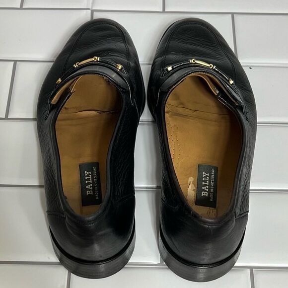 Bally Loafers Men’s Dress Shoes Black Leather Slip On’s Size 8 - Picture 11 of 15